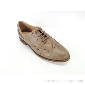 Ladies  Perforated Lace-up Shoes Brogue Wingtip